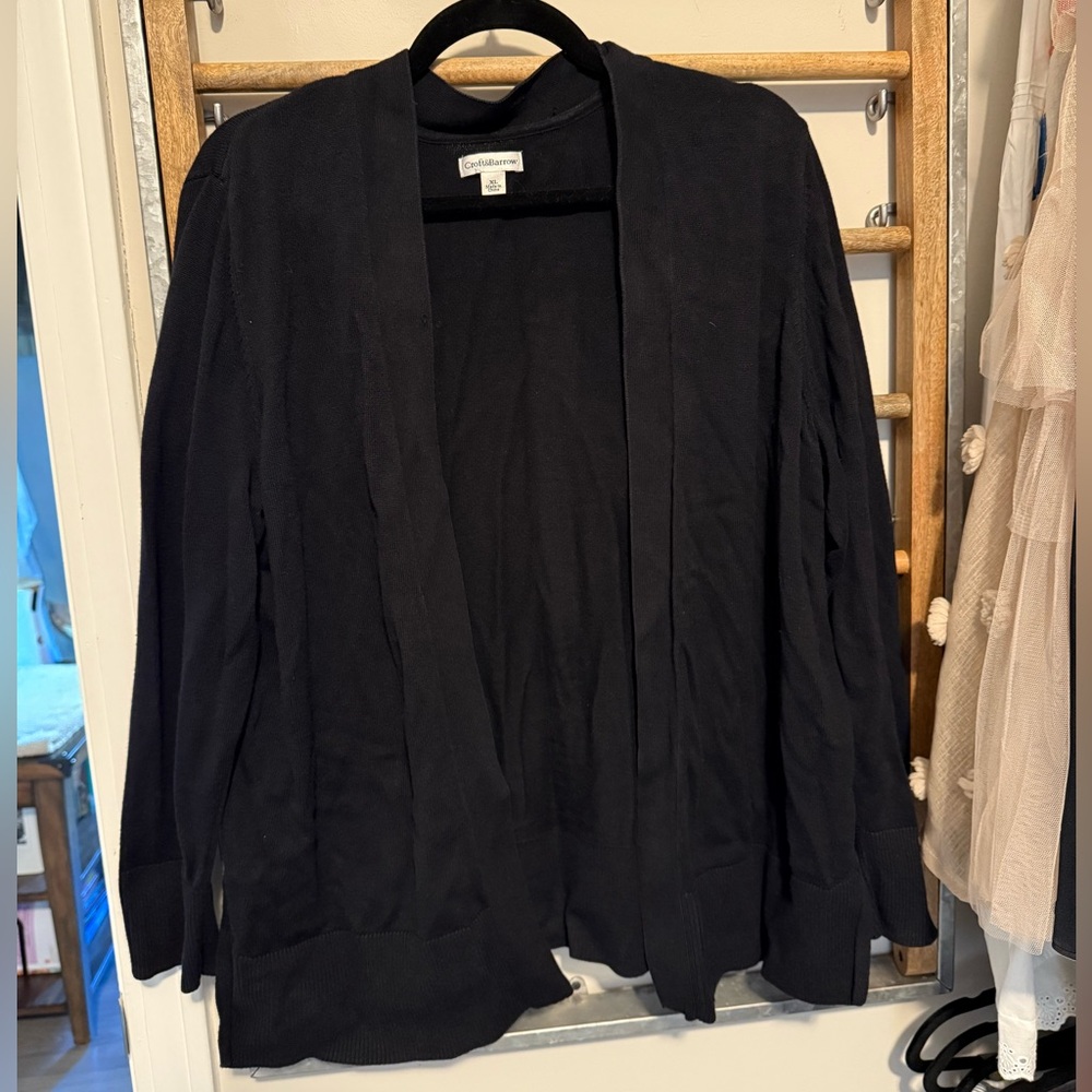 Women’s Croft & Barrow Black Open Front Cardigan